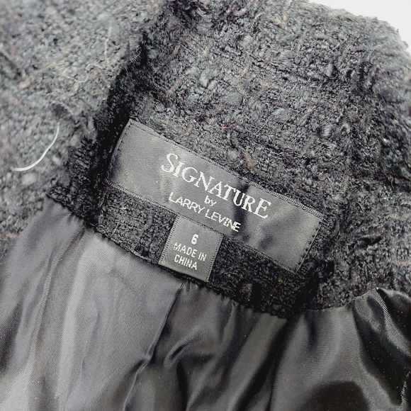 Signature by Larry Levine Black Front Pockets One Button Jacket 3649 - Picture 5 of 7